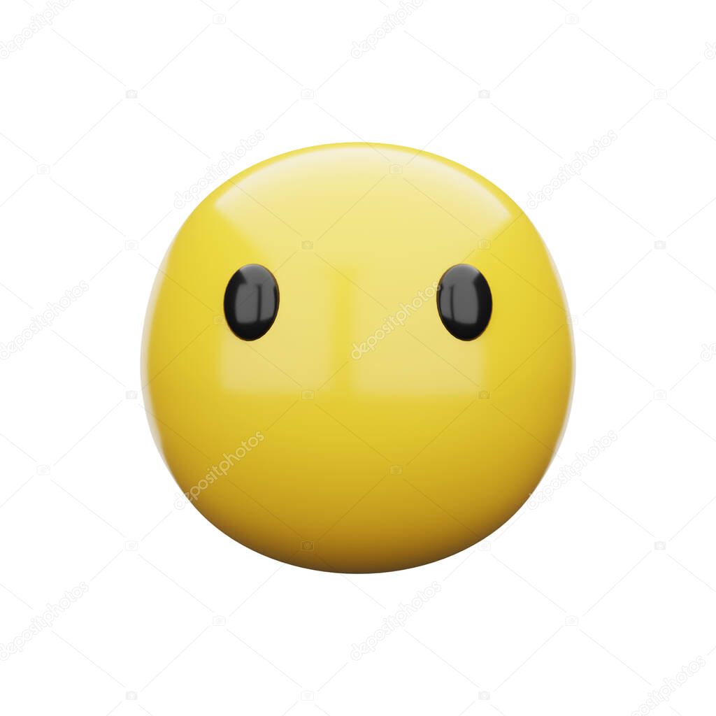 3d emoji Face Without Mouth