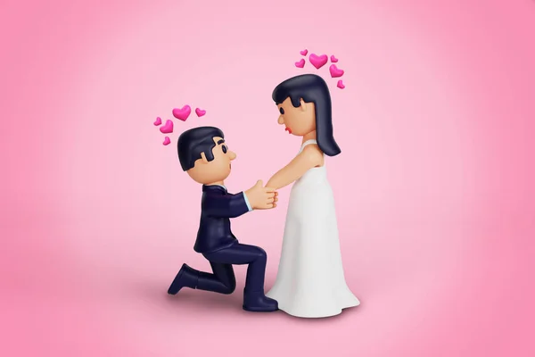Character Romantic Wedding Couple Moment — Stockfoto