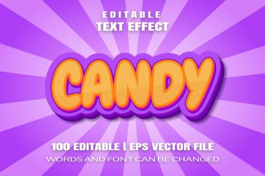 Düzenlenebilir metin efektleri Şeker, kelimeler ve yazı tipi değiştirilebilir