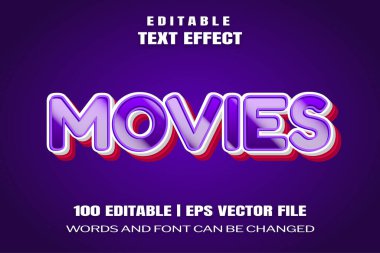 Editable text effects Movies , words and font can be changed