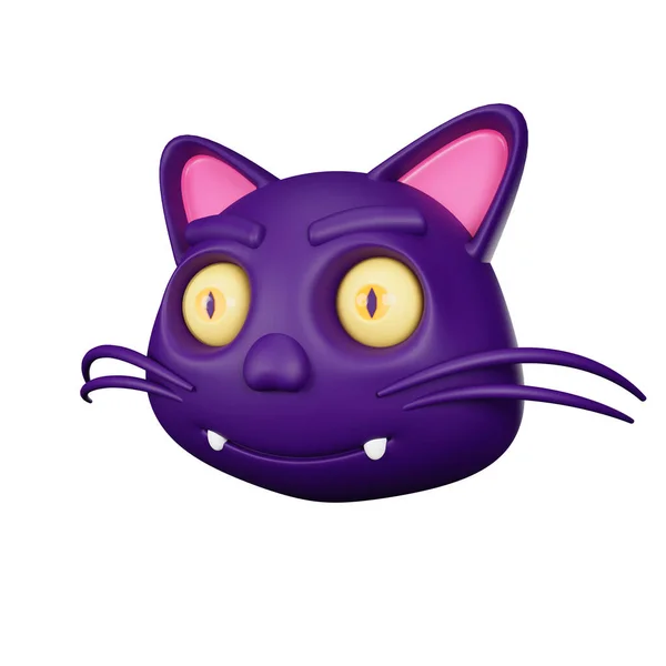 Representación Gato Halloween Icono —  Fotos de Stock