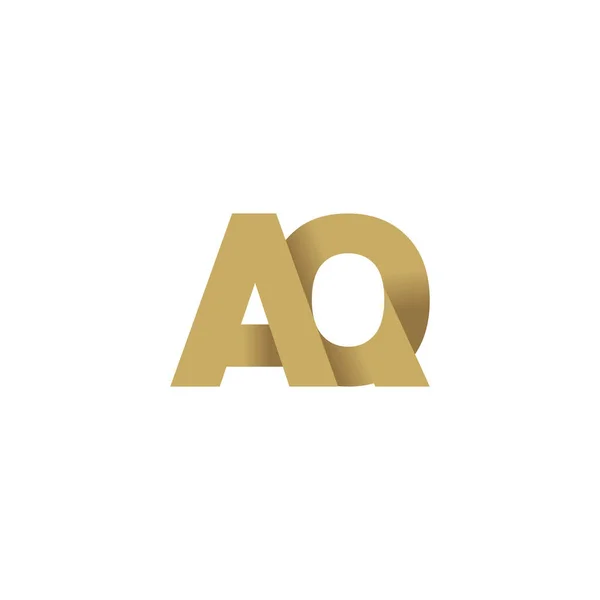 Initial Letters Overlapping Fold Logo Brown Gold Vector Template Elements — Archivo Imágenes Vectoriales