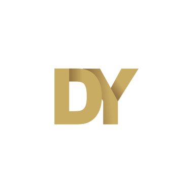Initial letters DY, overlapping fold logo, brown gold, vector template elements for creative industry
