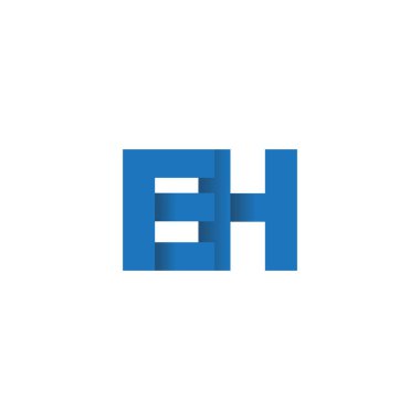 Initial letters EH, overlapping fold logo, blue, vector template elements for creative industry