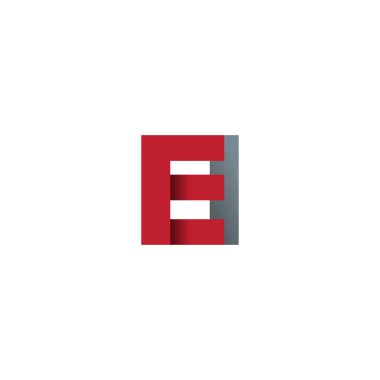 Initial letters EI, overlapping fold logo, red gray, vector template elements for creative industry