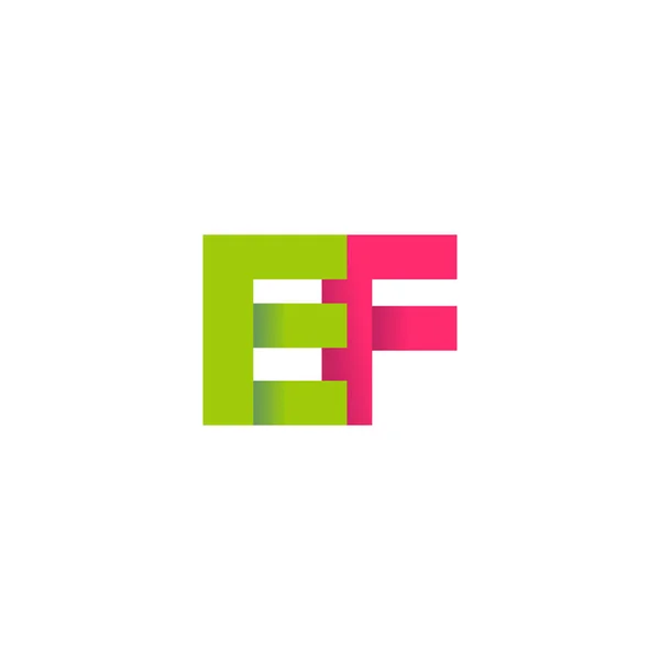 Initial Letters Overlapping Fold Logo Green Magenta Pink Vector Template — 스톡 벡터