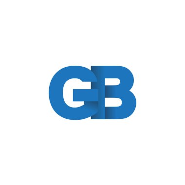 Initial letters GB, overlapping fold logo, blue, vector template elements for creative industry