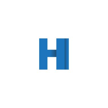 Initial letters HI, overlapping fold logo, blue, vector template elements for creative industry