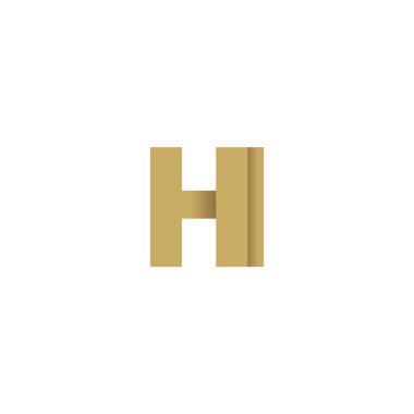 Initial letters HI, overlapping fold logo, brown gold, vector template elements for creative industry