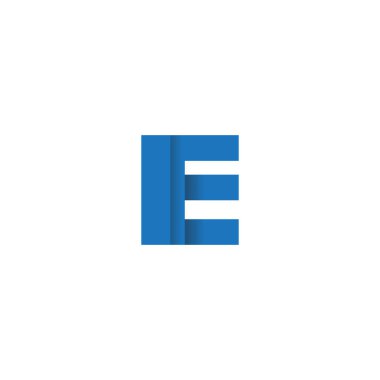 Initial letters IE, overlapping fold logo, blue, vector template elements for creative industry
