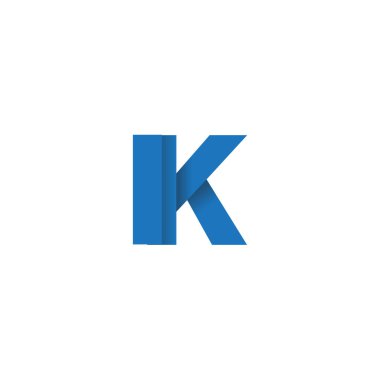 Initial letters IK, overlapping fold logo, blue, vector template elements for creative industry
