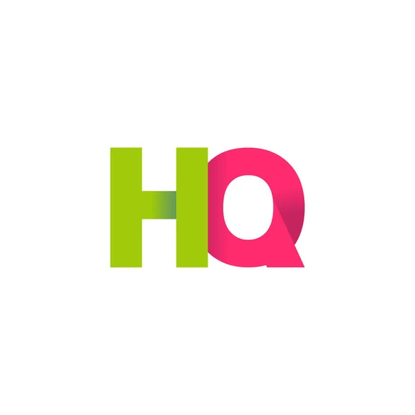 Initial Letters Overlapping Fold Logo Green Magenta Pink Vector Template — Wektor stockowy