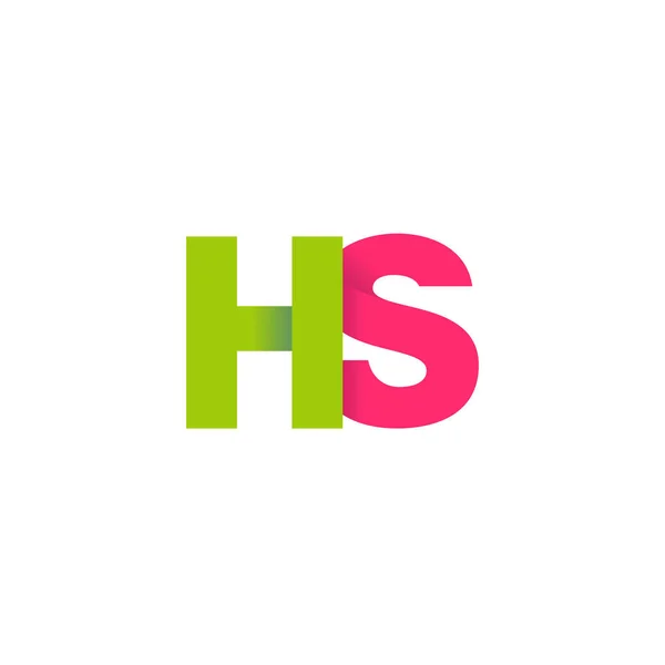 Initial Letters Overlapping Fold Logo Green Magenta Pink Vector Template — 스톡 벡터