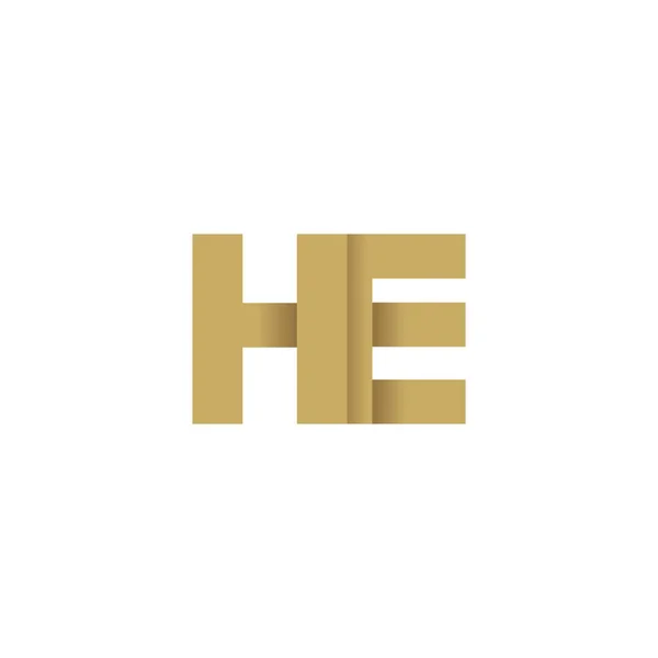 Начальные Буквы Перекрывающийся Логотип Складки Коричневое Золото Элементы Векторного Шаблона — стоковый вектор