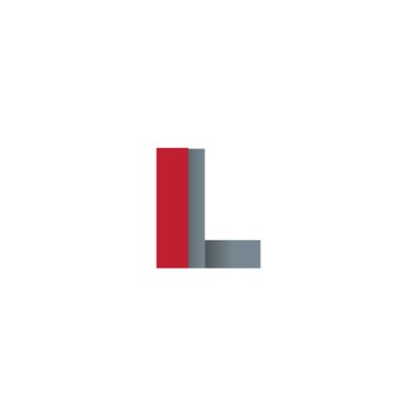 Initial letters IL, overlapping fold logo, red gray, vector template elements for creative industry