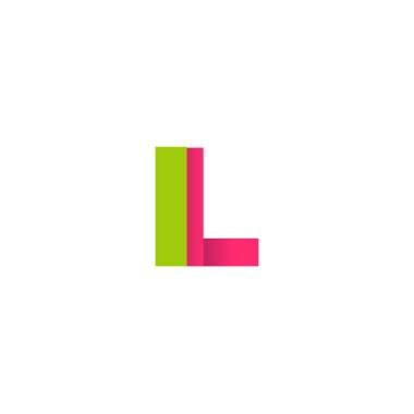 Initial letters IL, overlapping fold logo, green magenta pink, vector template elements for creative industry