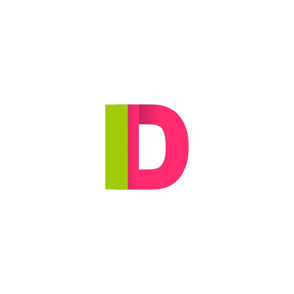 Initial Letters Overlapping Fold Logo Green Magenta Pink Vector Template — ストックベクタ