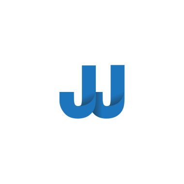 Initial letters JJ, overlapping fold logo, blue, vector template elements for creative industry