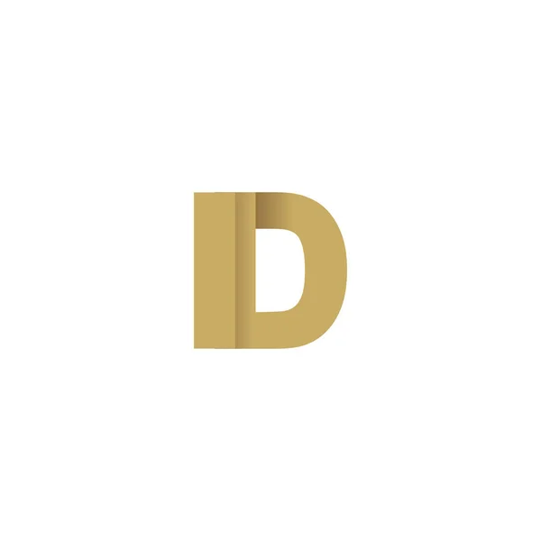 Initial Letters Overlapping Fold Logo Brown Gold Vector Template Elements — 스톡 벡터