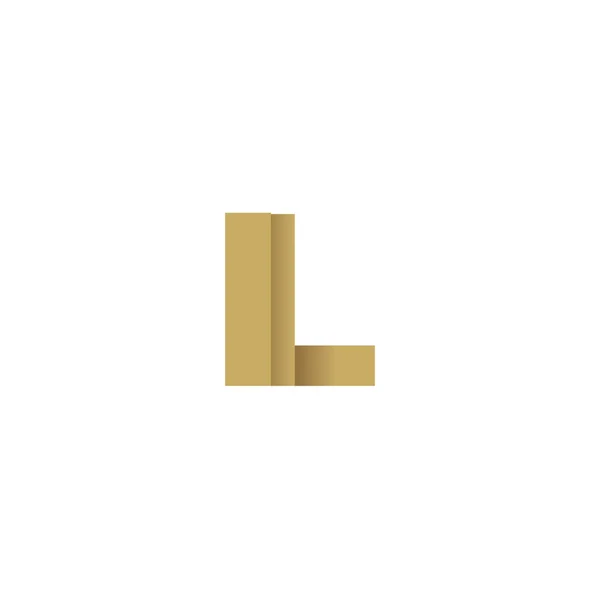 Initial Letters Overlapping Fold Logo Brown Gold Vector Template Elements — Vetor de Stock