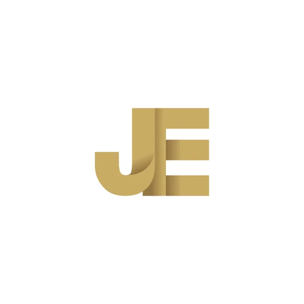 Initial Letters Overlapping Fold Logo Brown Gold Vector Template Elements — Image vectorielle
