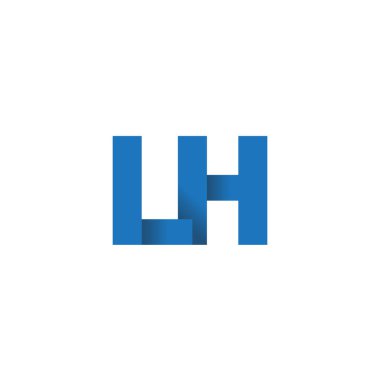 Initial letters LH, overlapping fold logo, blue, vector template elements for creative industry