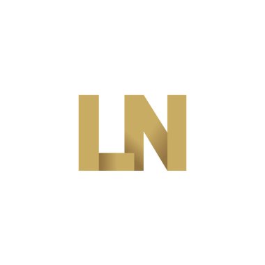 Initial letters LN, overlapping fold logo, brown gold, vector template elements for creative industry