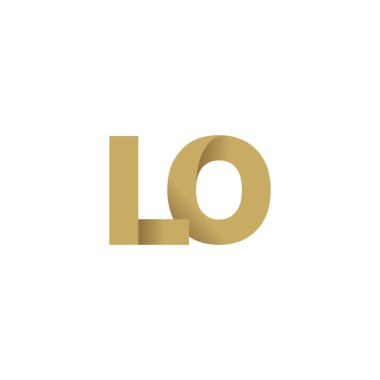Initial letters LO, overlapping fold logo, brown gold, vector template elements for creative industry
