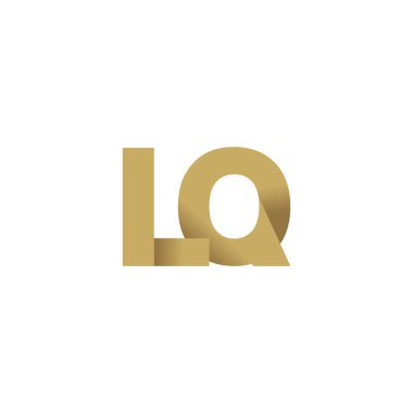 Initial letters LQ, overlapping fold logo, brown gold, vector template elements for creative industry