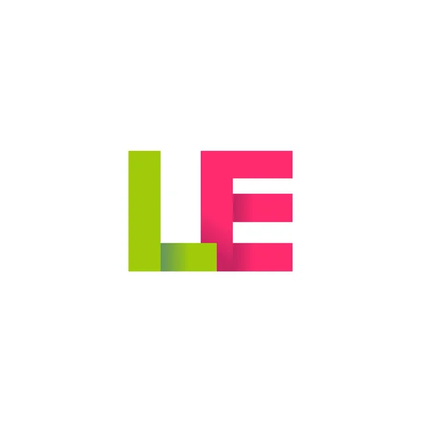 Initial Letters Overlapping Fold Logo Green Magenta Pink Vector Template — 스톡 벡터