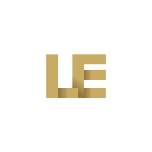 Initial Letters Overlapping Fold Logo Brown Gold Vector Template Elements — 스톡 벡터