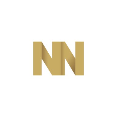 Initial letters NN, overlapping fold logo, brown gold, vector template elements for creative industry