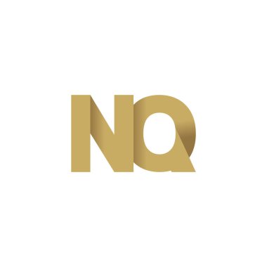 Initial letters NQ, overlapping fold logo, brown gold, vector template elements for creative industry