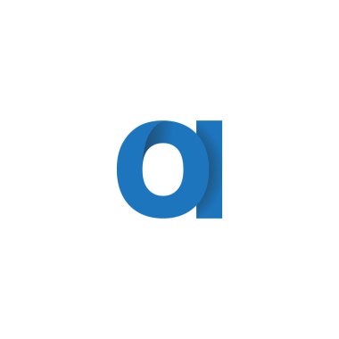 Initial letters OI, overlapping fold logo, blue, vector template elements for creative industry