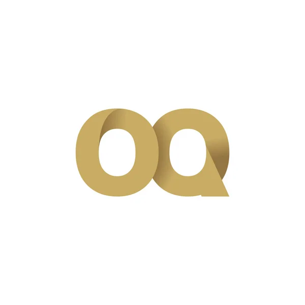 Initial Letters Overlapping Fold Logo Brown Gold Vector Template Elements — Stockový vektor