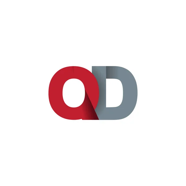 Начальные Буквы Перекрывающийся Логотип Красный Серый Элементы Векторного Шаблона Креативной — стоковый вектор