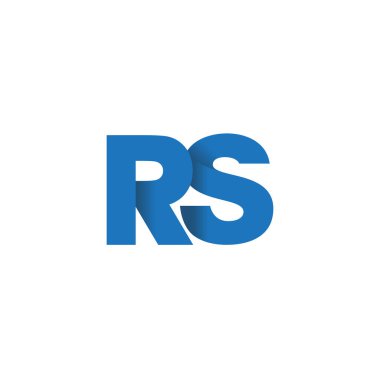 Initial letters RS, overlapping fold logo, blue, vector template elements for creative industry
