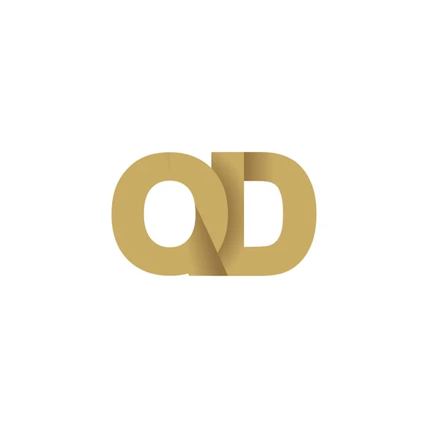 Initial Letters Overlapping Fold Logo Brown Gold Vector Template Elements — Vettoriale Stock