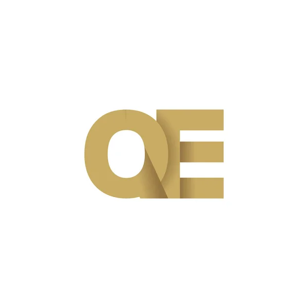 Initial Letters Overlapping Fold Logo Brown Gold Vector Template Elements — ストックベクタ