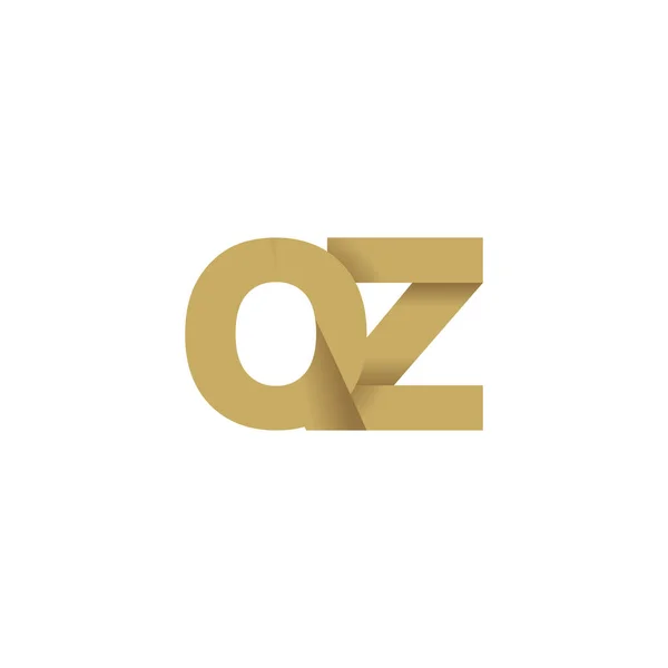Initial Letters Overlapping Fold Logo Brown Gold Vector Template Elements — 스톡 벡터