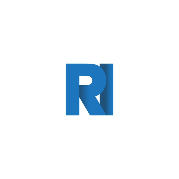 Начальные Буквы Перекрывающийся Логотип Складки Синие Векторные Элементы Шаблона Творческой — стоковый вектор