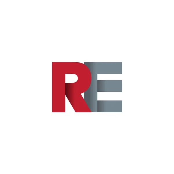 Перекрывающийся Логотип Красный Серый Элементы Векторного Шаблона Творческой Индустрии — стоковый вектор