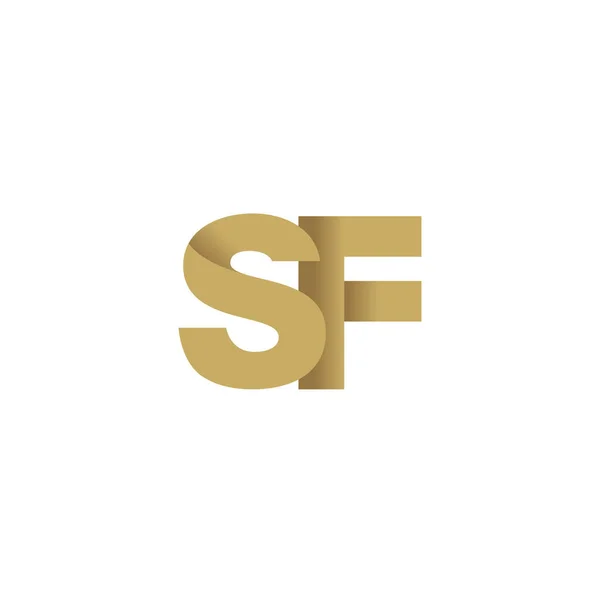 Initial Letters Overlapping Fold Logo Brown Gold Vector Template Elements — 스톡 벡터