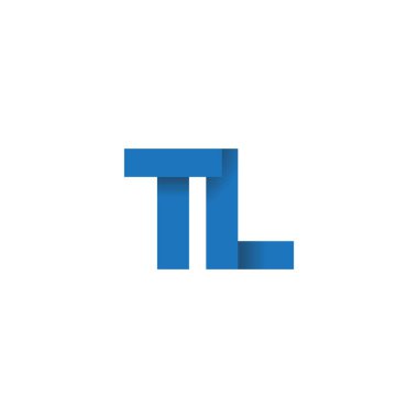 Initial letters TL, overlapping fold logo, blue, vector template elements for creative industry