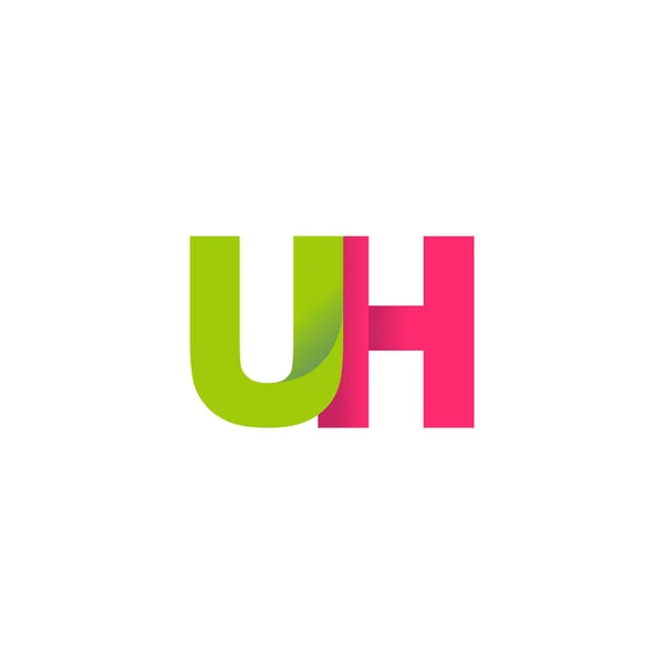 Initial Letters Overlapping Fold Logo Green Magenta Pink Vector Template — ストックベクタ