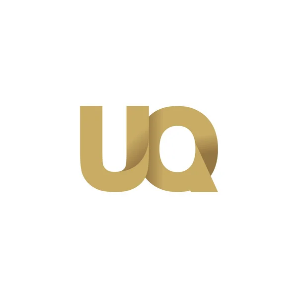 Initial Letters Overlapping Fold Logo Brown Gold Vector Template Elements — ストックベクタ