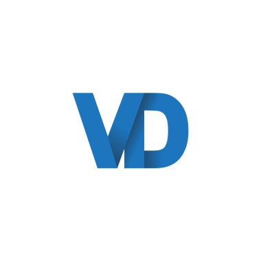 Initial letters VD, overlapping fold logo, blue, vector template elements for creative industry