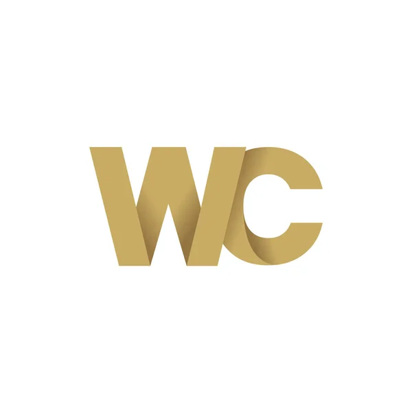 Початкові Літери Перекривають Складку Логотип Коричневе Золото Векторні Елементи Шаблону — стоковий вектор