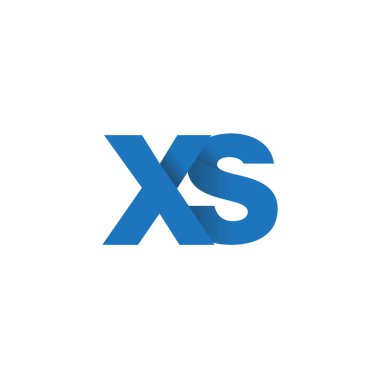 Initial letters XS, overlapping fold logo, blue, vector template elements for creative industry
