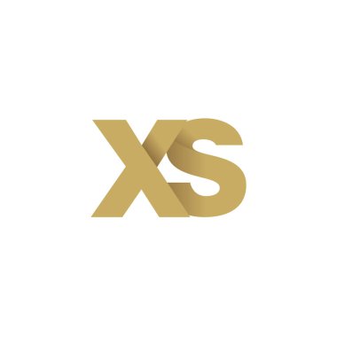 Initial letters XS, overlapping fold logo, brown gold, vector template elements for creative industry